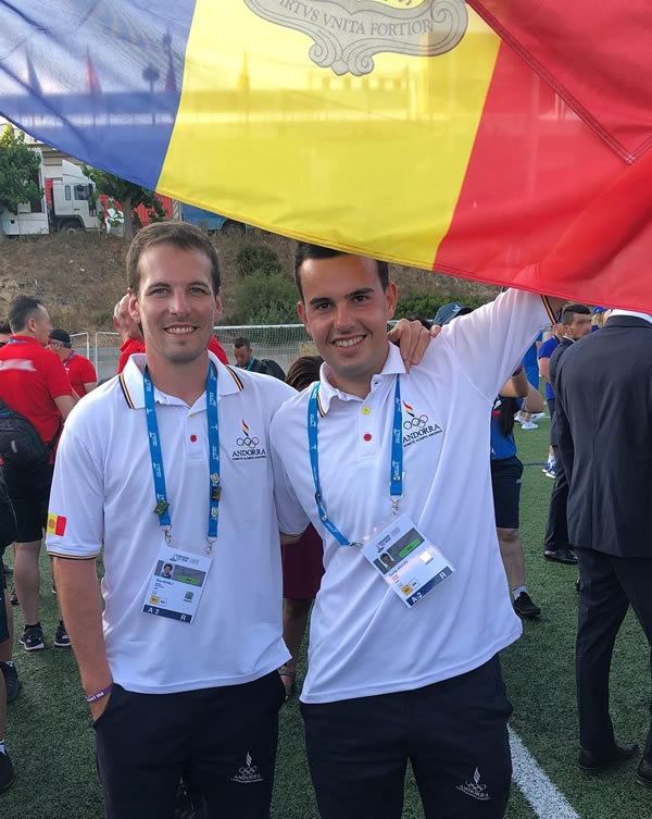 Gorka Arajol i el seu entrenador, Pau Schilt, als Jocs Mediterranis de tarragona 2018