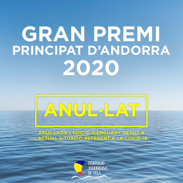 Cartell anuyl·lació Gran Premi Principat d'Andorra 2020